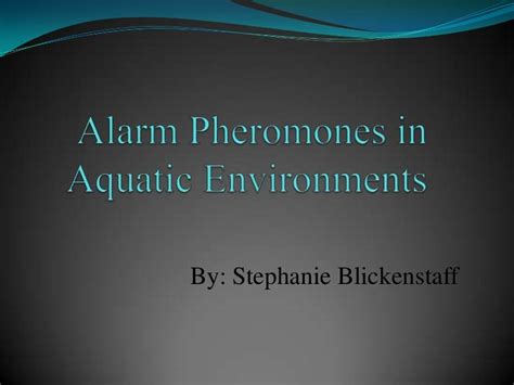 Alarm Pheromones In Aquatic Animals