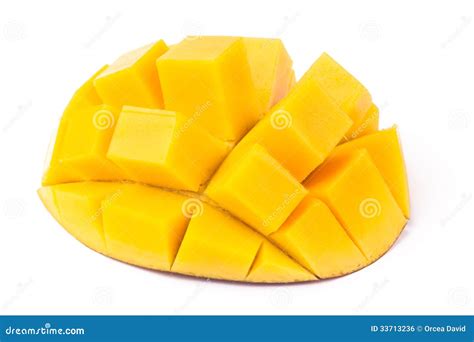 Mango Cubes on White stock photo. Image of cube, health - 33713236