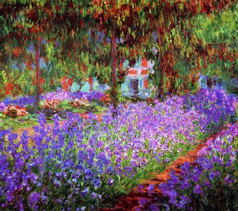 Irises In Monet's Garden At Giverny Painting by Claude Monet