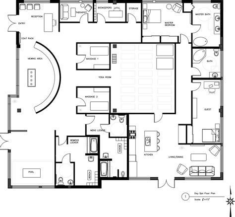 Day Spa/Residential Floor Plan (1) | Images :: Behance