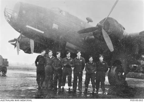 Informal group portrait a Halifax bomber crew at 21 Primary Training Centre (PTC) of which ...