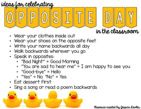 Fifth Grade Freebies: FREE Opposite Day Activities for Monday, January 25