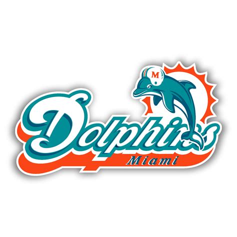 Miami Dolphins – Lettering – Full Color Vinyl Sticker – Custom Size ...