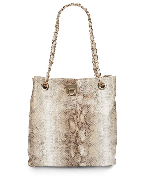 Lyst - Ivanka Trump Snake-embossed Tote Bag in Natural