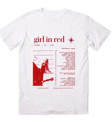 Vintage Girl In Red Shirt Girl In Red Tour 2022 Graphic Tees - t shirt ...