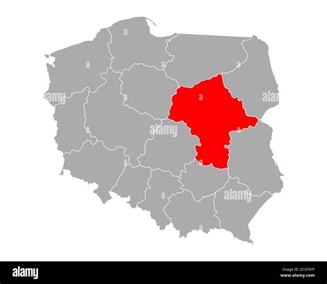 Map of Mazowieckie in Poland Stock Photo - Alamy