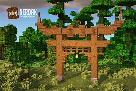 Japanese Torii Gate - Minecraft tutorial | Minecraft houses, Minecraft tutorial, Minecraft japanese