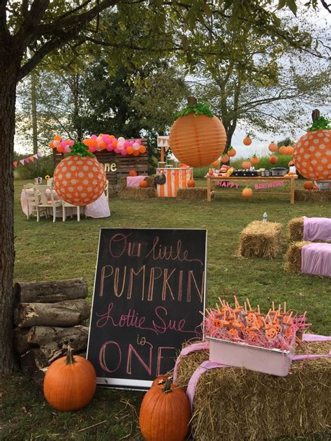 Pumpkin and pink party. First birthday party. Pumpkin party. Our little pumpkin is on… | Pumpkin ...