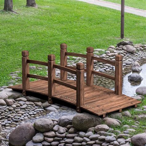 Giantex 5FT Wooden Garden Bridge with Safety Rails, Nepal | Ubuy