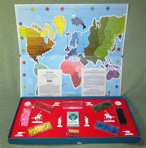 Vintage 1959 RISK Board Game COMPLETE Early Version Wood War Parker Brothers Toy