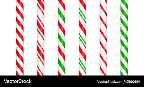 Christmas candy cane straight line border with red