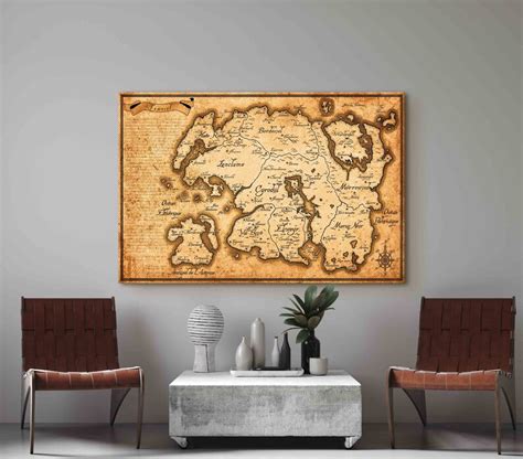 Tamriel Map Canvas the Elder Scrolls Map Poster Skyrim Map - Etsy