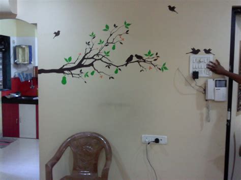 The Wall Decal blog: Gerbera on Grass decal and Jackfruit Tree decal for Devika’s home in Thane