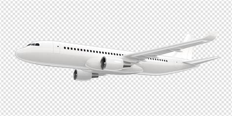 Premium PSD | White commercial airline plane.