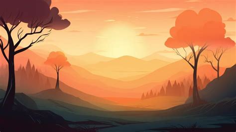 Premium AI Image | Sunrise in Forest Backdrop Design