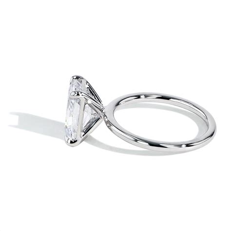 Ultra Thin Large Radiant Cut Solitaire Engagement Ring Setting