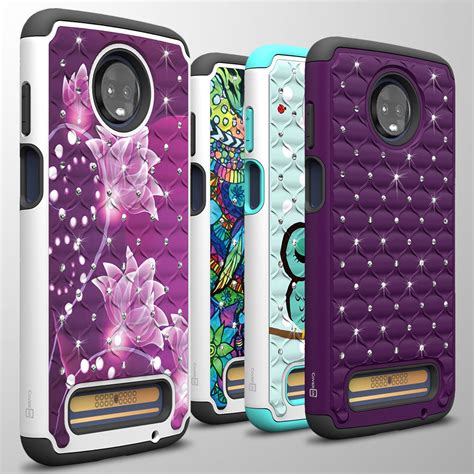 For Motorola Moto Z3 / Moto Z3 Play Case Diamond Bling Hybrid Tough Phone Cover | eBay