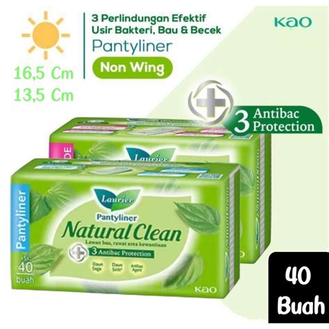 Jual LAURIER Natural Clean Pantyliner Daun Sirih Anti Bakteri 40 Pads | Shopee Indonesia