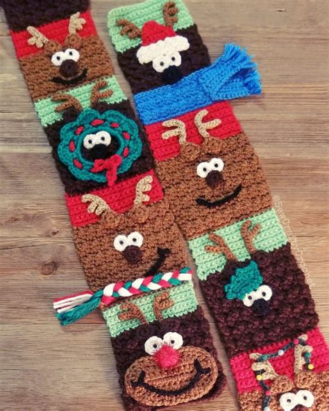 Crochet Reindeer Scarf #2 - Sew Crafty Crochet