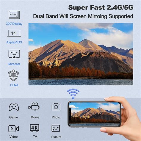 AUN AKEY9S Projector Android 9 WiFi Bluetooth Play Store