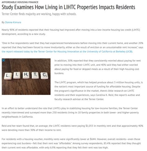 Study Examines How Living in LIHTC Properties Impacts Residents ...