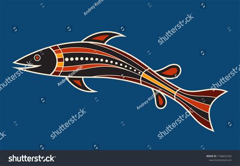 Fish Aboriginal Art Style Vector Color Stock Vector (Royalty Free) 1186652332 | Shutterstock