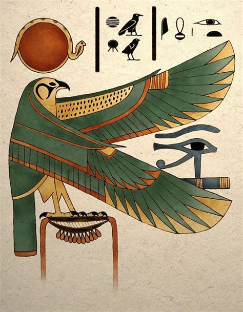 Ancient Egyptian Art Print Horus Falcon Wall Decor - Etsy Norway | Arte ...