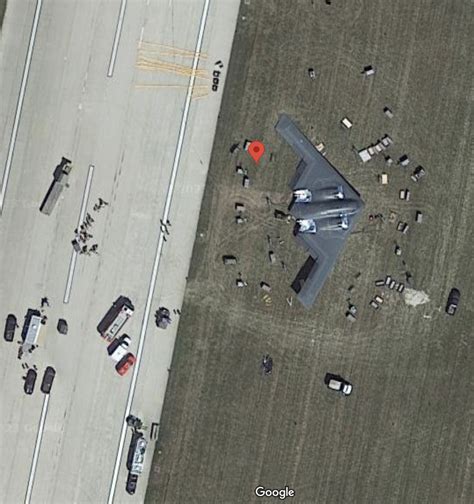 Rhb_RBS - B-2 stealth bomber crash visible on Google Maps....