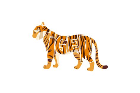 Tiger, Word Art Template SVG Cut file by Creative Fabrica Crafts ...