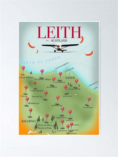 "Leith Scotland map travel poster." Poster by vectorwebstore | Redbubble