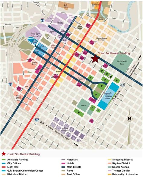 Downtown Houston Map - Houston Texas • mappery | Houston map, Downtown ...