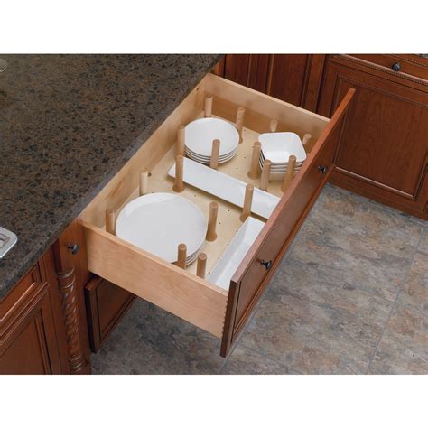 Shop Rev-A-Shelf 21.25-in x 24.25-in Wood Peg Drawer Organizer at Lowes.com