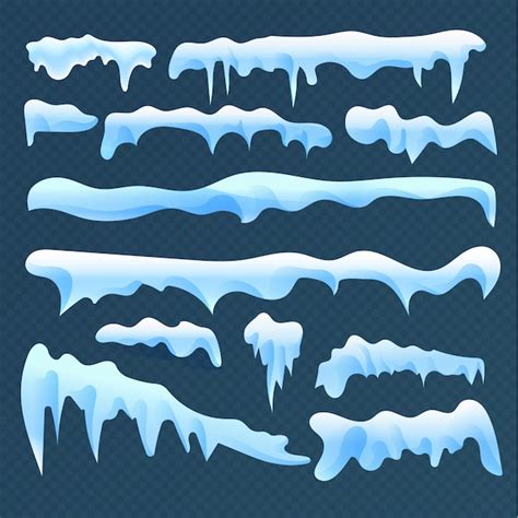 Premium Vector | Collection of blue and white icicles