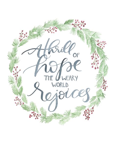 Thrill of Hope Print Download, Watercolor Calligraphy, Wall Art, INSTANT DOWNLOAD, Christmas ...