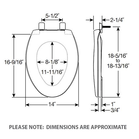 Bemis Elongated Toilet Seat Dimensions - Velcromag