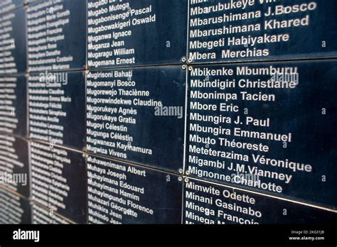 Kigali Genocide Memorial, Gisozi, Kigali, Rwanda. Wall of names Stock ...