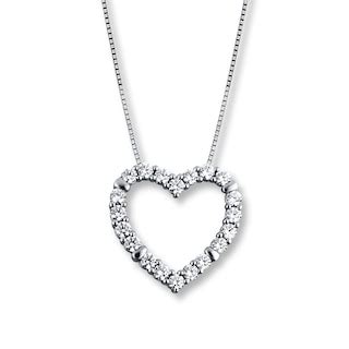 Diamond Heart Necklace 2 ct tw Round 14K White Gold | Jared