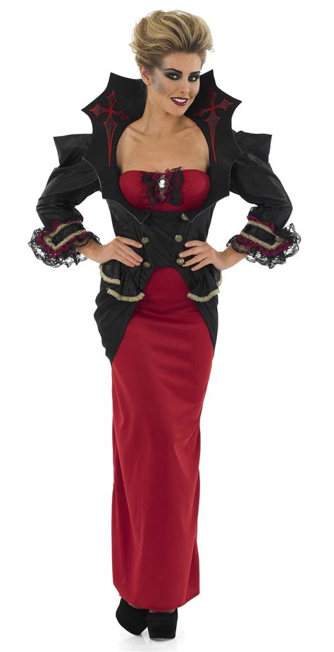 Ladies Vampire Queen Halloween Womens Vampiress Fancy Dress Costume Size 8-30 | eBay