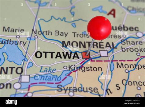 Ottawa located on map in Canada Stock Photo - Alamy