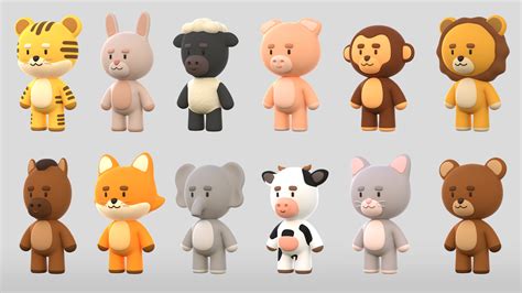 CUTE ANIMALS PACK 1 - Blender Market