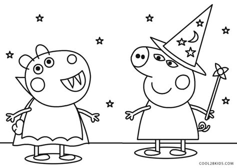 Peppa Pig Halloween Coloring Pages - Cool2bKids