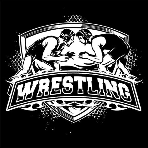 Premium Vector | Wrestling badge logo illustration