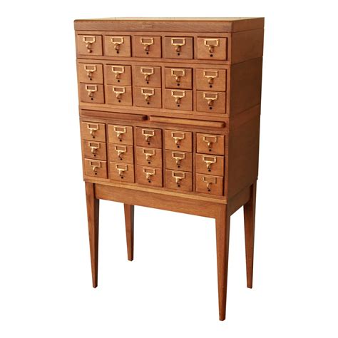 Gaylord Bros. Antique 30-Drawer Oak Library Card Catalog Cabinet | Chairish