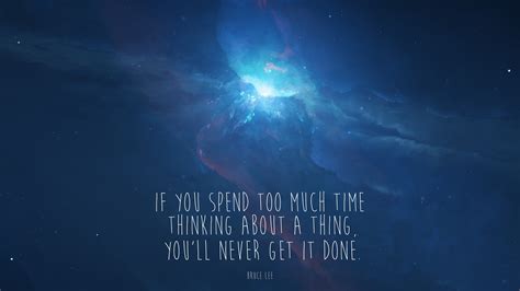 blue background with text overlay #inspirational Bruce Lee #space #quote #5K #wa… | Motivational ...