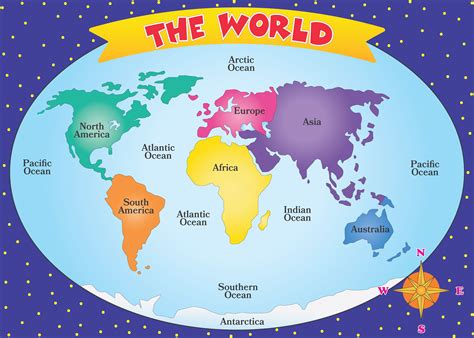 "Explore the World: Vibrant Map Illustration Highlighting Seven ...