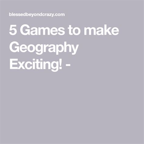 5 Games to make Geography Exciting! | Geography, 5th grade geography, Geography games