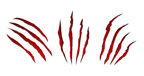 Red claw marks. Bloody scratches on surface left by creepy monster 11915206 Vector Art at Vecteezy