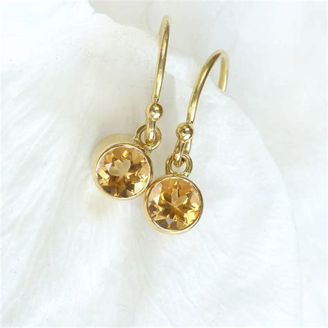 citrine earrings in 18ct gold, november birthstone by lilia nash jewellery | notonthehighstreet.com