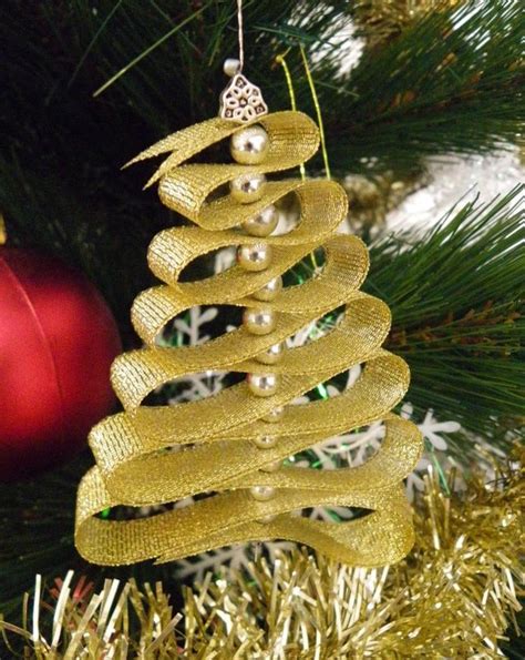 Ribbon Christmas tree ornament - Easy how to instructions | Decoracion ...