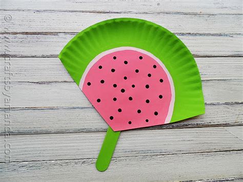 Paper Plate Watermelon Craft | AllFreeHolidayCrafts.com